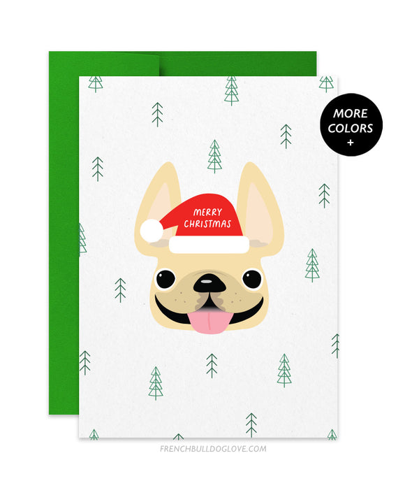 Nordic Trees - French Bulldog Christmas Card