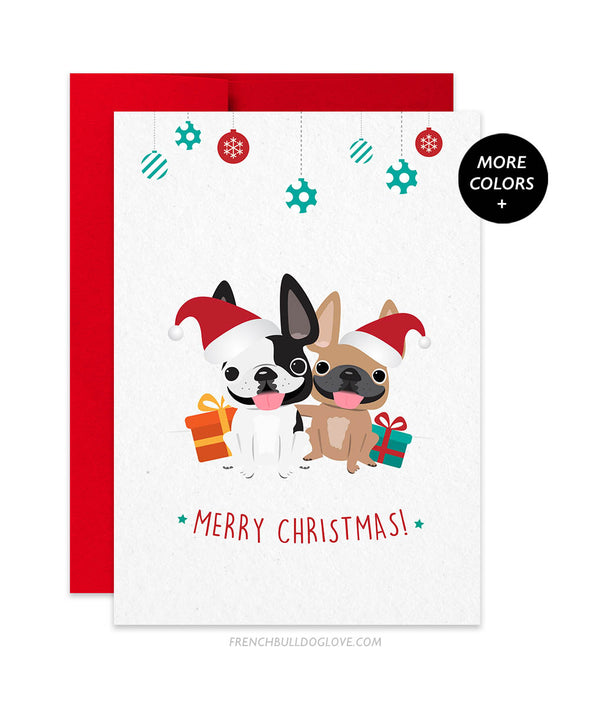 Christmas Hugs French Bulldog Holiday Christmas Card