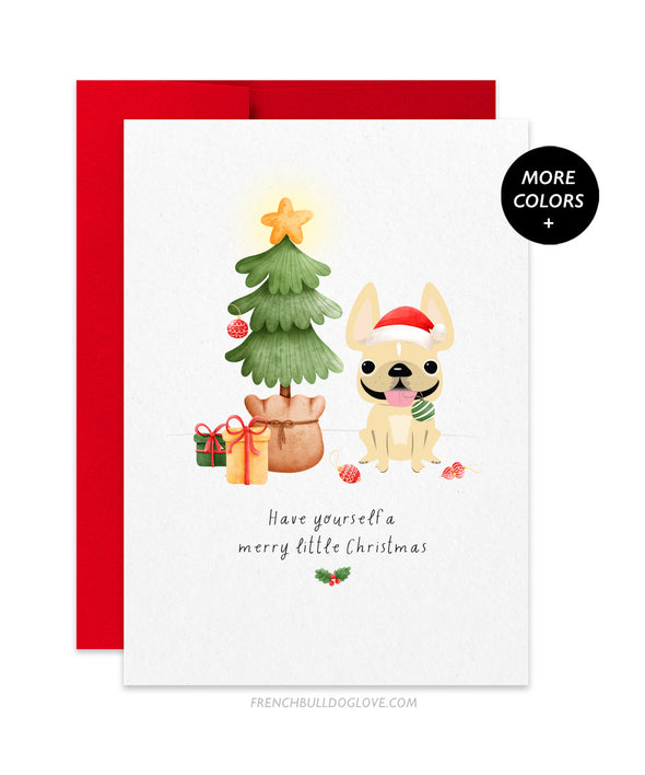 Merry Little Holiday Tree - French Bulldog Christmas Card