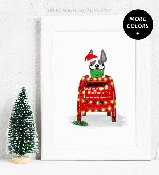 Letters to Santa - French Bulldog Holiday Custom Print 8x10