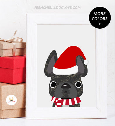 Little Santa - French Bulldog Holiday Custom Print 8x10