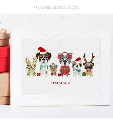 A Dog Park Christmas - French Bulldog Holiday Dog Print 8x10 - French Bulldog Love