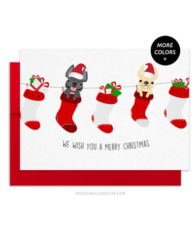 Stockings French Bulldog Holiday Christmas Card