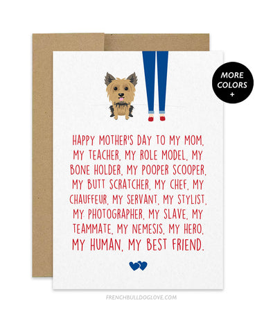 Mom Servant - Yorkie Mother's Day Card