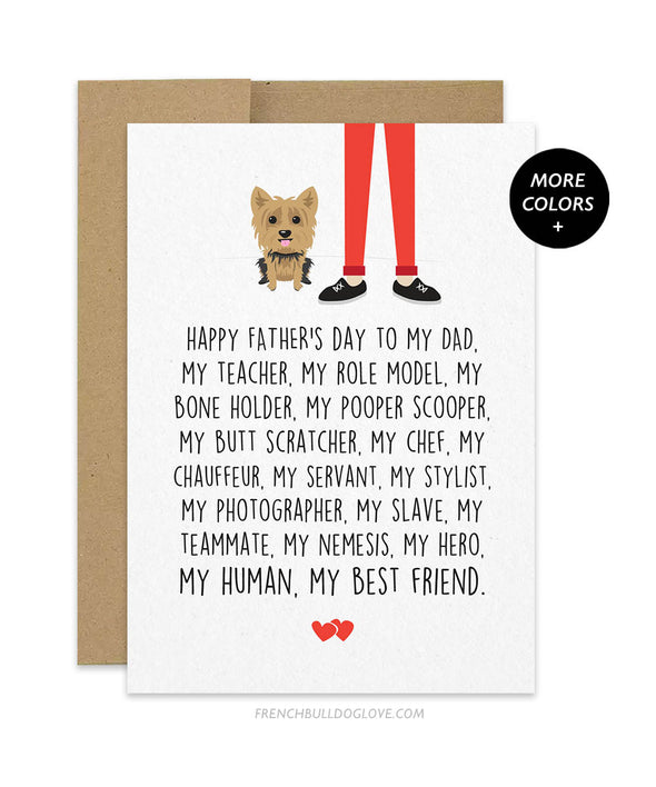 Dad Servant - Yorkie Father's Day Card